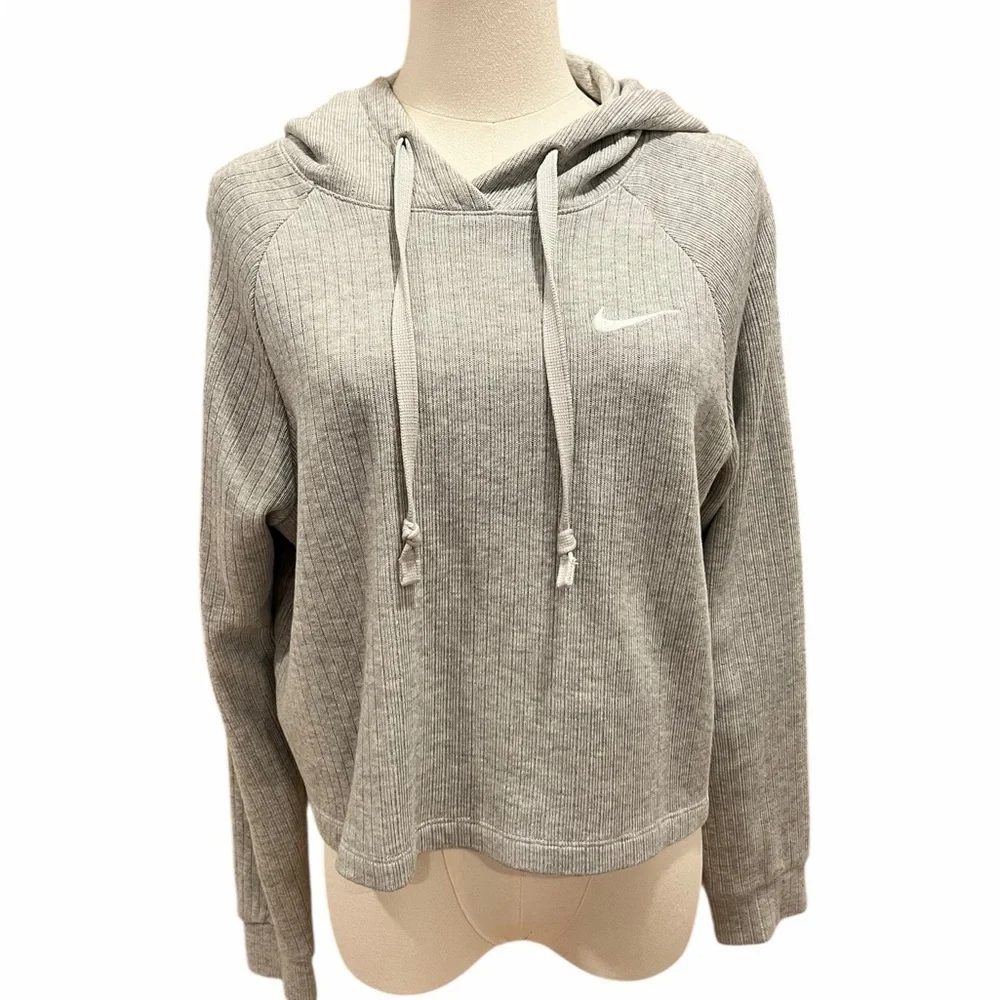 Nike Ribbed Hooded Sweatshirt | Classic Logo | Women's Medium